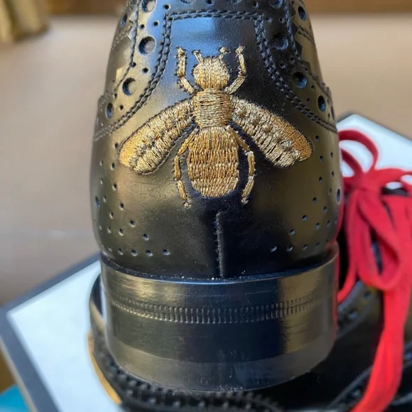 GUCCI QUEERCORE Medallion Wingtip Oxford Brogues496266 G9.5=US10